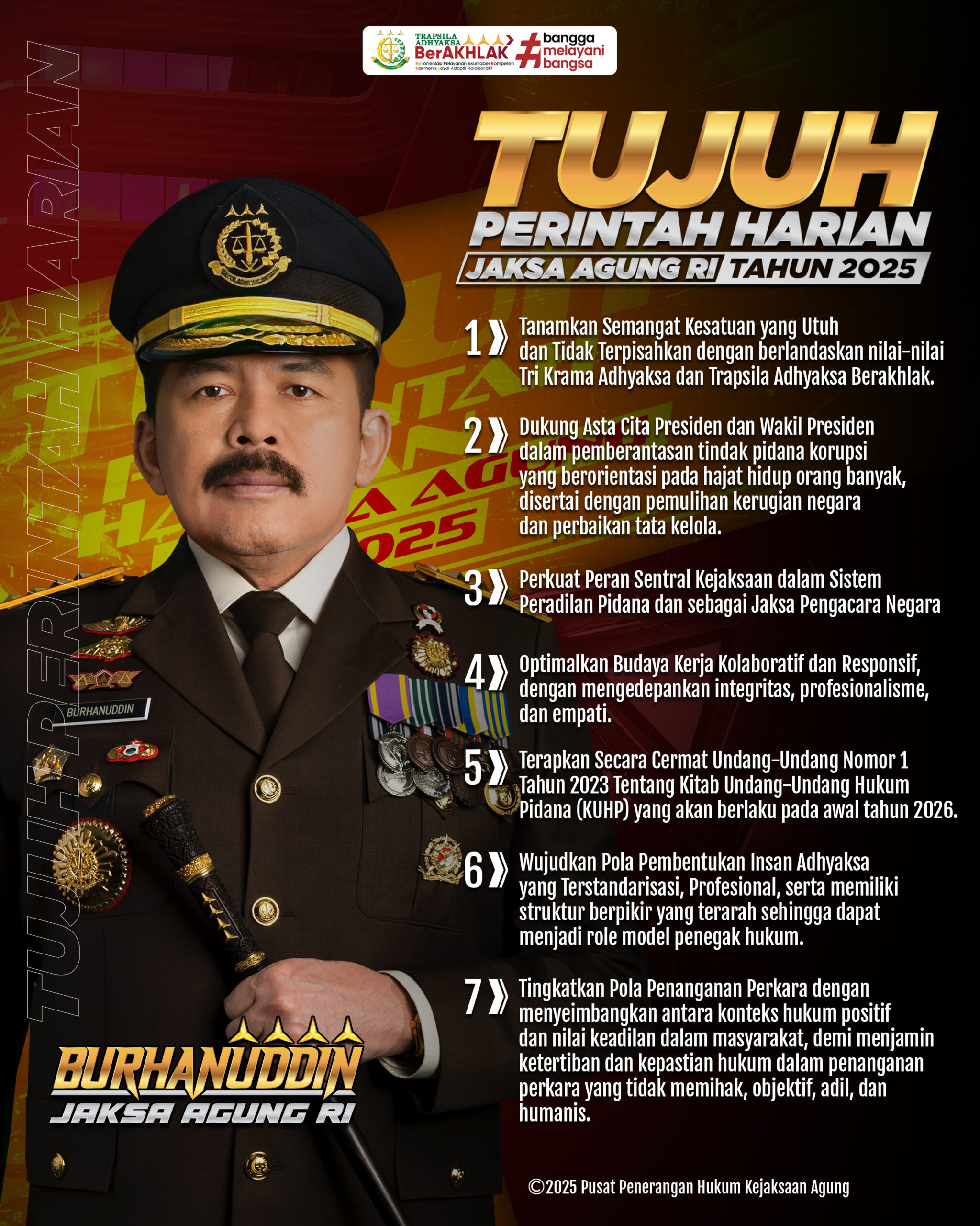 Tujuh Perintah Harian Jaksa Agung RI (Contoh)