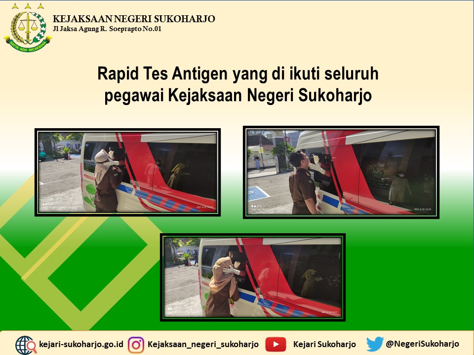 Rapid Tes Antigen Yang di Ikuti oleh Seluruh Pegawai  Kejaksaan Negeri Sukoharjo