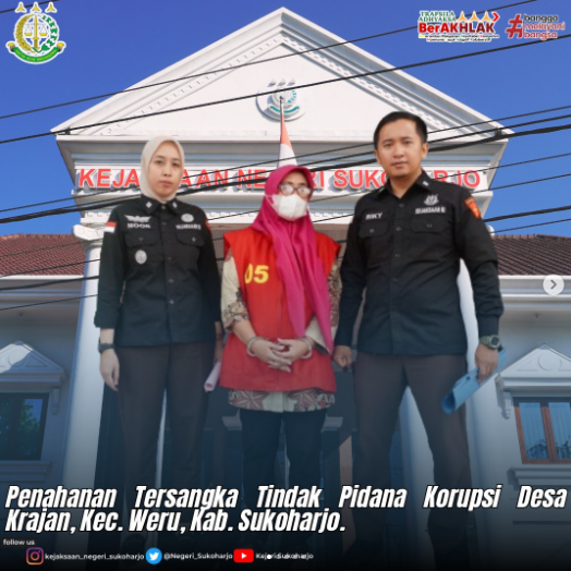 Penahanan Tersangka Tindak Pidana Korupsi 