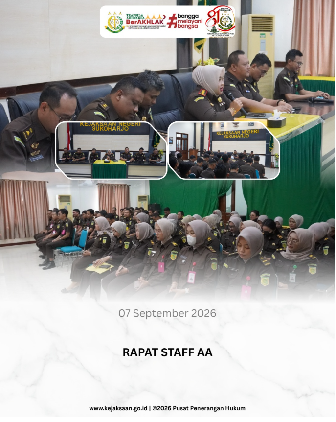 Gambar kegiatan: Rapat Staf AA Pegawai Kejaksaan Negeri Sukoharjo 