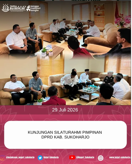 Gambar kegiatan: Kunjungan Silaturahmi Pimpinan DPRD Kab. Sukoharjo