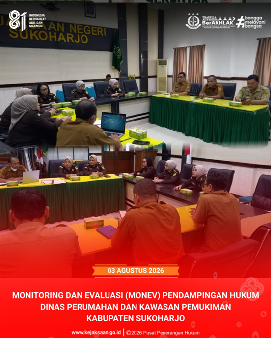 Gambar kegiatan:  Monitoring dan evaluasi Pendampingan hukum Dinas Perumahan dan Kawasan Pemukiman kabupaten Sukoharjo 